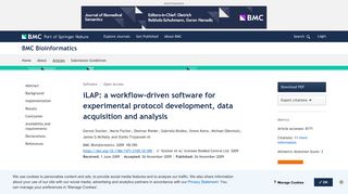 iLAP: a workflow-driven software for experimental protocol ...