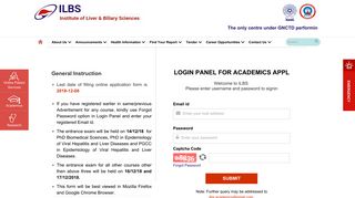 login panel for academics appl - ILBS Hospital Delhi | Best Hospital In ...