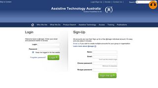 Log-in or Sign up | Assistive Technology Australia | ILC NSW