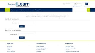 Forgotten password - iLearn - Fife College