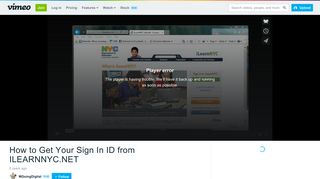 How to Get Your Sign In ID from ILEARNNYC.NET on Vimeo