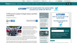 CVM launch iLease to target salary sacrifice uncertainty | Leasing News