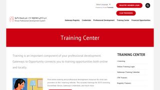 Training Center - Gateways to Opportunity