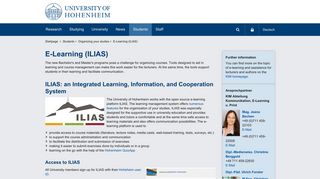 E-Learning (ILIAS): University of Hohenheim