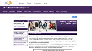 Bureau of Training and Development - iLinc Virtual Classroom - OCFS