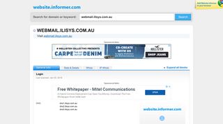 webmail.ilisys.com.au at Website Informer. Login. Visit Webmail Ilisys.
