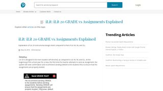 iLit: iLit 20 GRADE vs Assignments Explained - Technical Support