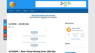 ILIVION - SCAM site - Earn Free Bitcoins, Free Token airdrop