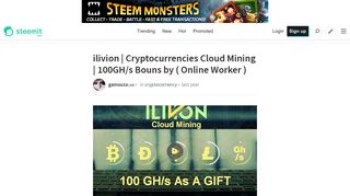 ilivion | Cryptocurrencies Cloud Mining | 100GH/s Bouns by ( Online ...