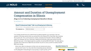 Amount and Duration of Unemployment Compensation in Illinois ...