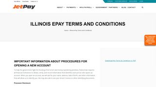 Illinois ePay Terms and Conditions | JetPay