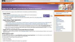 Apply For Cash, SNAP (Food Stamps) & Medical Assistance - Illinois ...