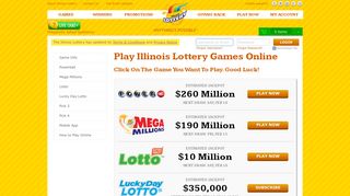 Illinois Lottery: jackpot games play online now.
