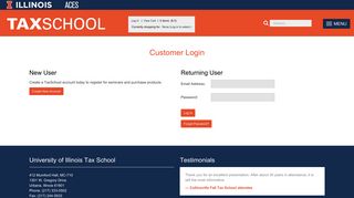 Customer Login - University of Illinois Tax School