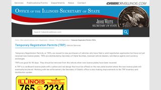 Temporary Registration Permits (TRP)s - CyberDrive Illinois
