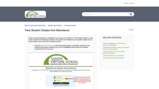 View Student Grades and Attendance – Illinois Virtual School Help ...