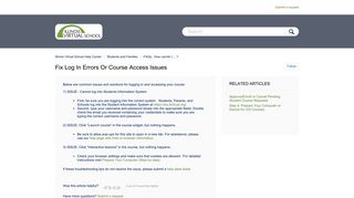 Fix log in errors or course access issues – Illinois Virtual School Help ...