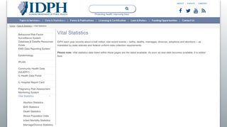 Vital Statistics | IDPH - Illinois Department of Public Health - Illinois.gov