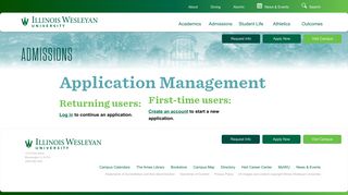 Application Management - Admissions - Illinois Wesleyan University