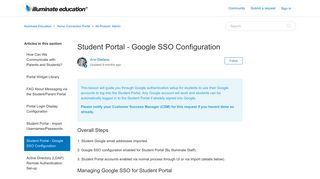 Student Portal - Google SSO Configuration – Illuminate Education