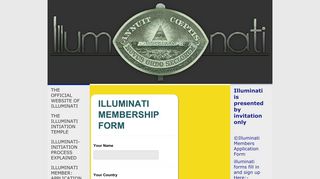 ILLUMINATI MEMBERSHIP FORM - the official website of illuminati