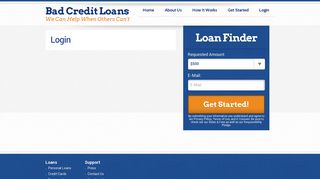 Login - Bad Credit Loans