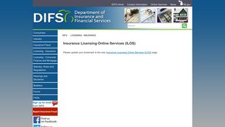 DIFS - Insurance Licensing Online Services (ILOS), , - State of Michigan