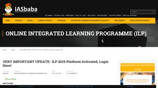 VERY IMPORTANT UPDATE- ILP 2019 Platform Activated, Login Here ...