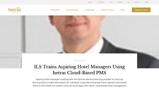ILS Trains Aspiring Hotel Managers Using hetras Cloud-Based PMS ...
