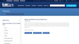Mastercard Multicurrency Prepaid Card – I&M Bank Kenya