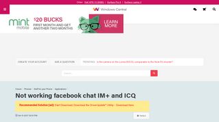 Not working facebook chat IM+ and ICQ - Windows Central Forums