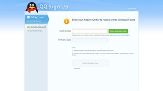 QQ Sign Up - Mobile Verification