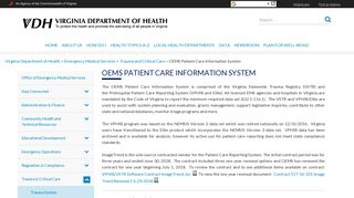 OEMS Patient Care Information System – Emergency Medical Services