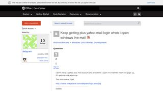 Keep getting plus yahoo mail login when I open windows live mail