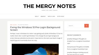 Fixing the Windows 10 Pre-Login Background Screen - The Mergy Notes