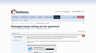 Messages keeps asking me for password | MacRumors Forums