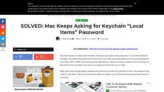 SOLVED: Mac Keeps Asking for Keychain 