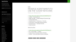Message Agent wants to use the “login” keychain | Ingrid Richter