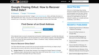 Google Closing Orkut: How to Recover Orkut Data? - Oxhow