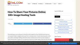 How To Share Your Pictures Online: 100+ Image Hosting ... - HTML.com