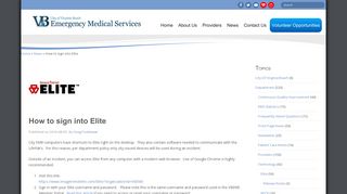 How to sign into Elite - VBEMS - Virginia Beach EMS
