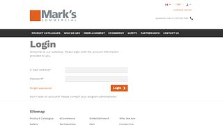 Login | Mark's Commercial Online