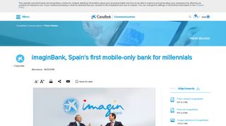 imaginBank, Spain's first mobile-only bank for millennials - CaixaBank