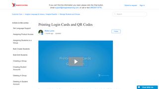 Printing Login Cards and QR Codes – Customer Care