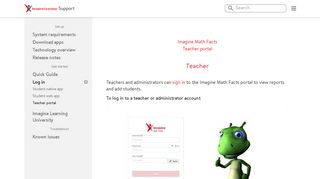 Teacher portal | Imagine Learning Support