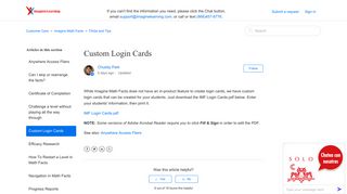Custom Login Cards – Customer Care