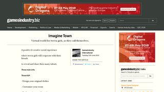 Imagine Town | GamesIndustry.biz