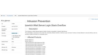 Ipswitch.IMail.Server.Login.Stack.Overflow | IPS | FortiGuard