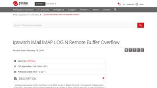 Ipswitch IMail IMAP LOGIN Remote Buffer Overflow - Threat ...