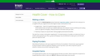 Health Cover - How to Claim - IMAN Australian Health Plans